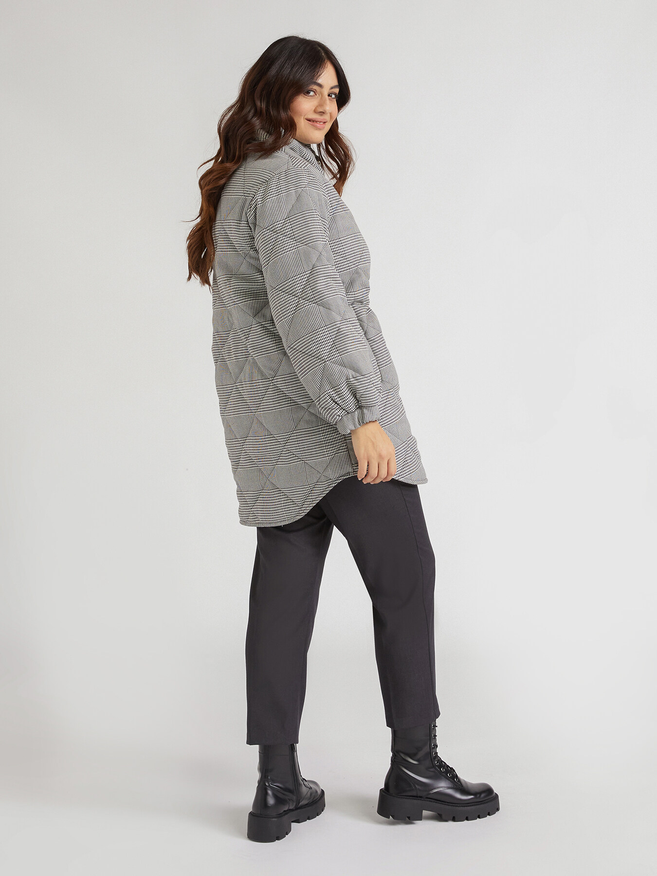 Doudoune &agrave; imprim&eacute; prince de Galles image number 1