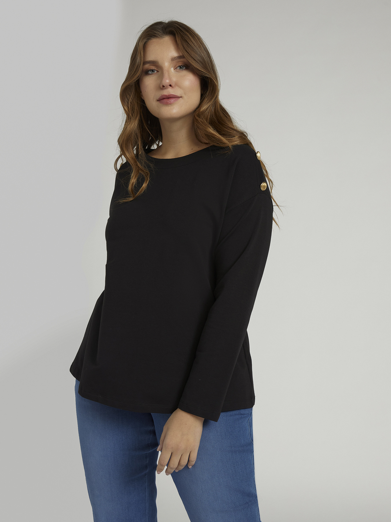 Sudadera con botones en los hombros image number 0