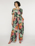 Foliage print loose trousers image number 0