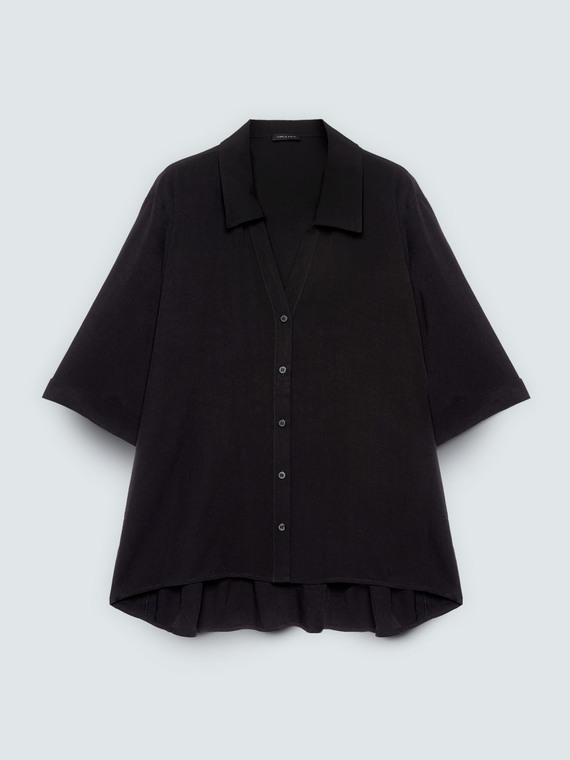 Boxy shirt in viscose muslin