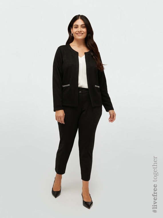 Fiorella Rubino - Giacca corta in felpa Donna, Nero Taglia: XL (60-62 IT)