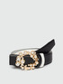 Two-tone belt with pearl buckle image number 1