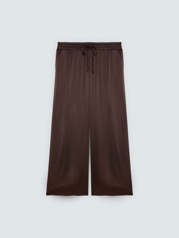Pantaloni wide leg in raso di viscosa | Fiorella Rubino