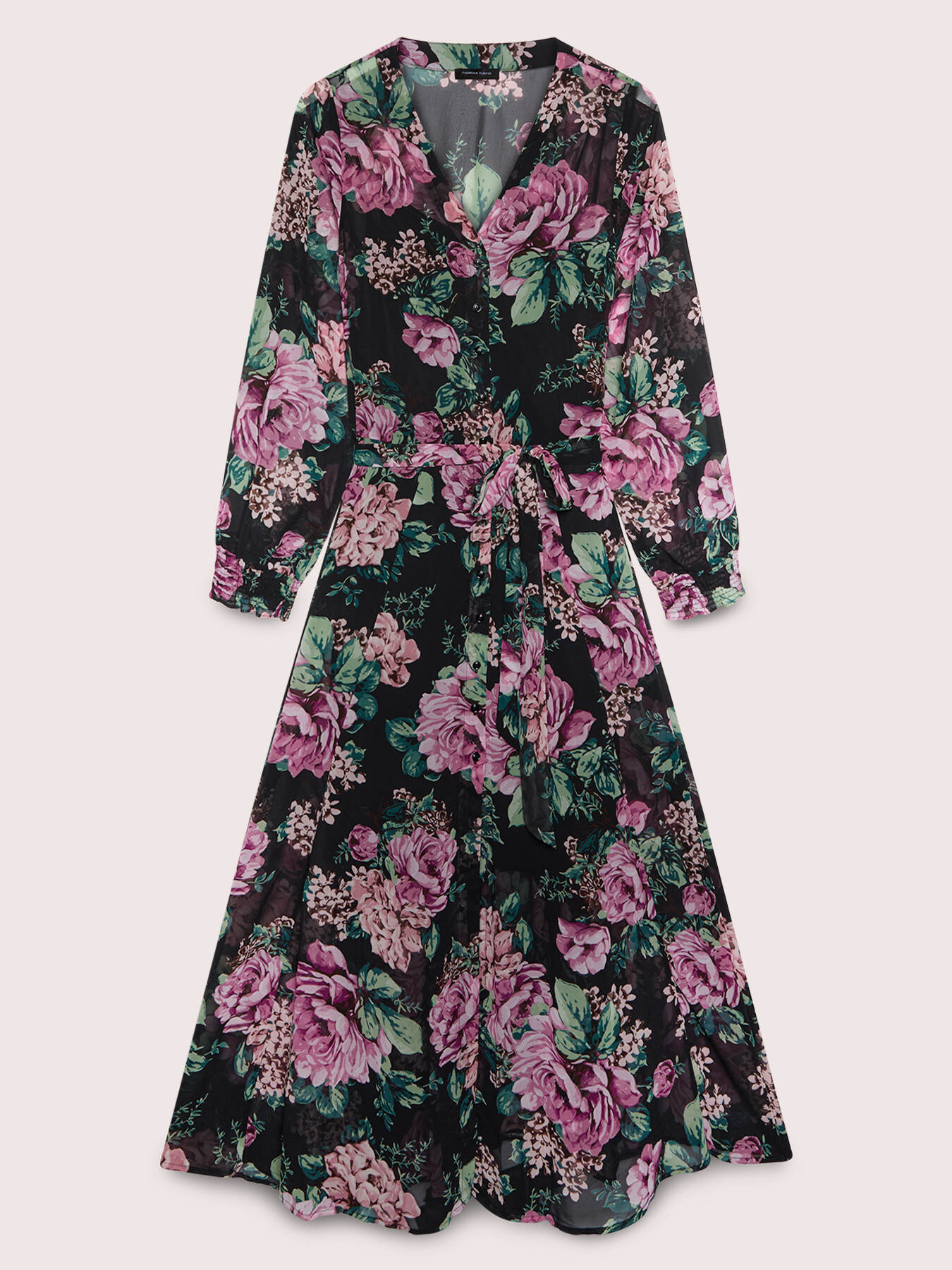 Long dress with floral print image number 4