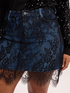 Denim mini skirt with lace image number 3