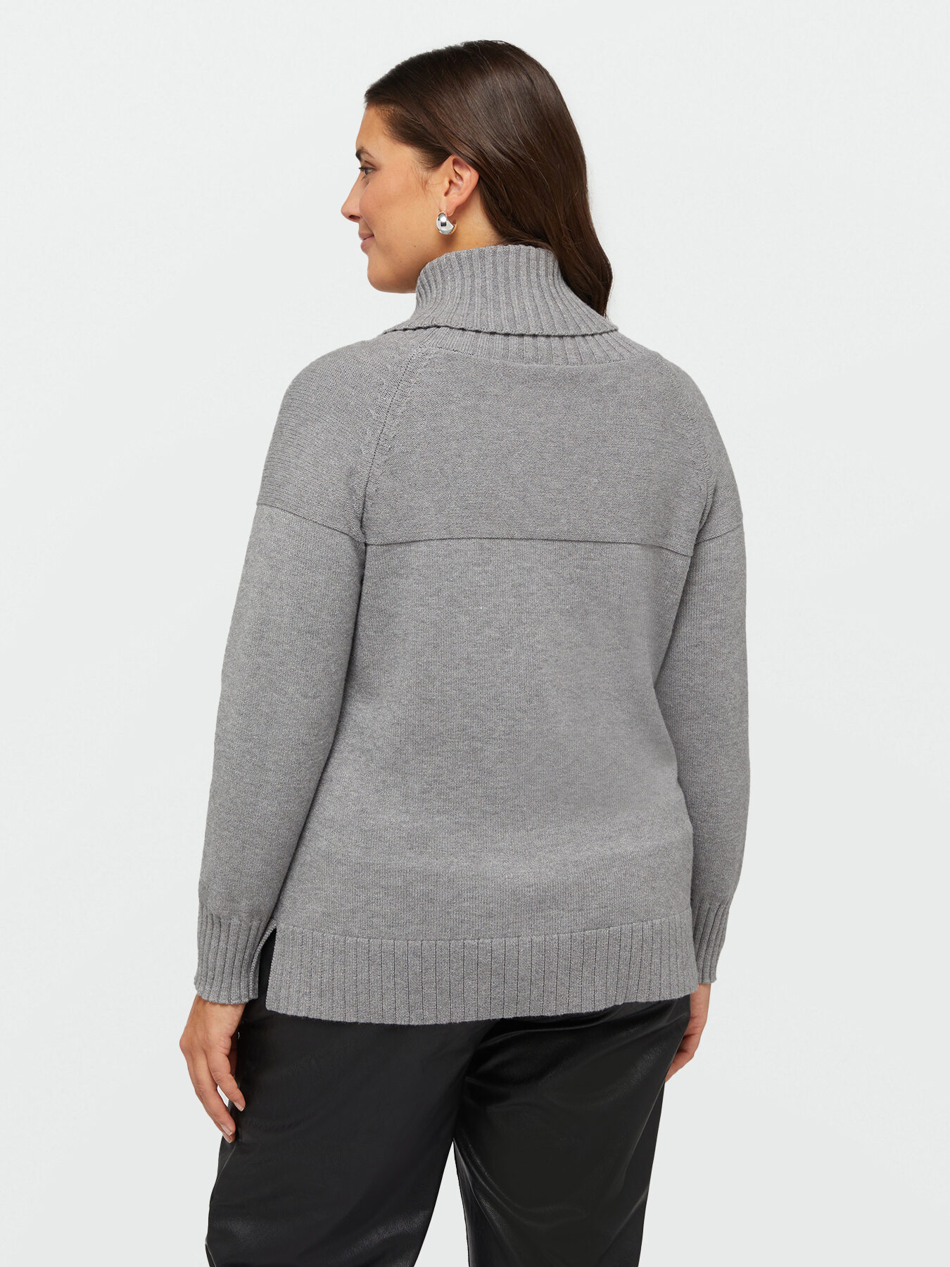 Pullover mit Ringkragen und gerippten Bord&uuml;ren image number 1