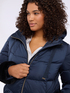 Long down jacket with hood and plush insert image number 4