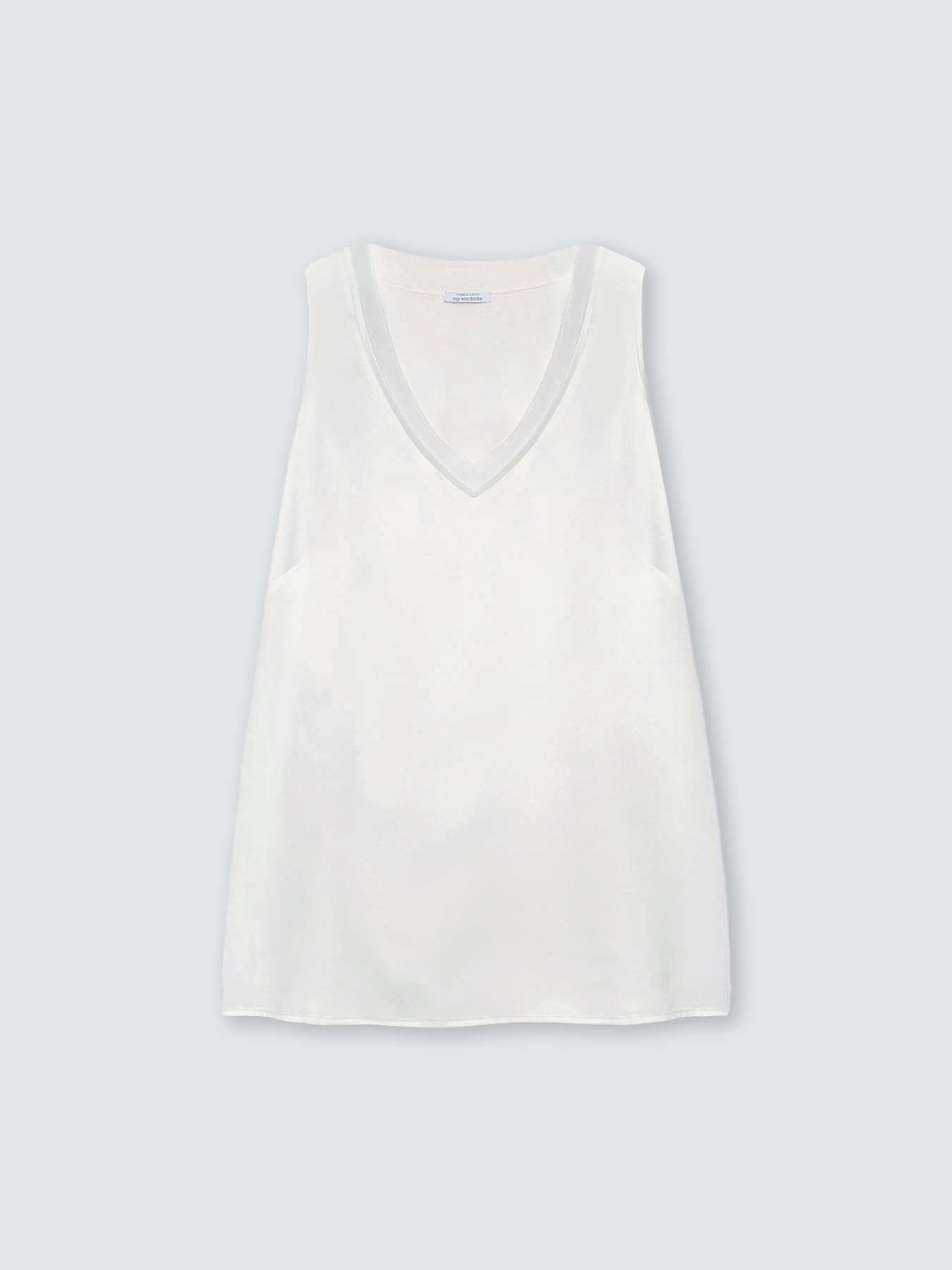 Two-material top with V-neck image number 0