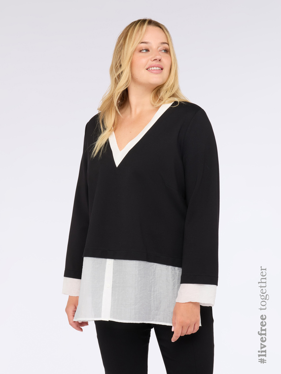 Camicia con felpa in jersey integrata