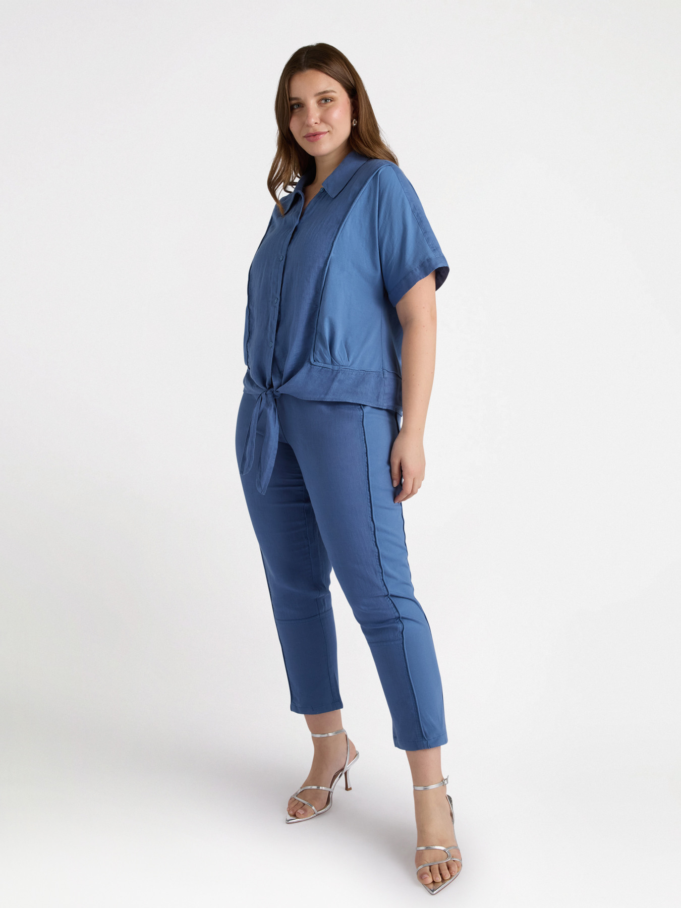 Straight-leg linen trousers image number 0