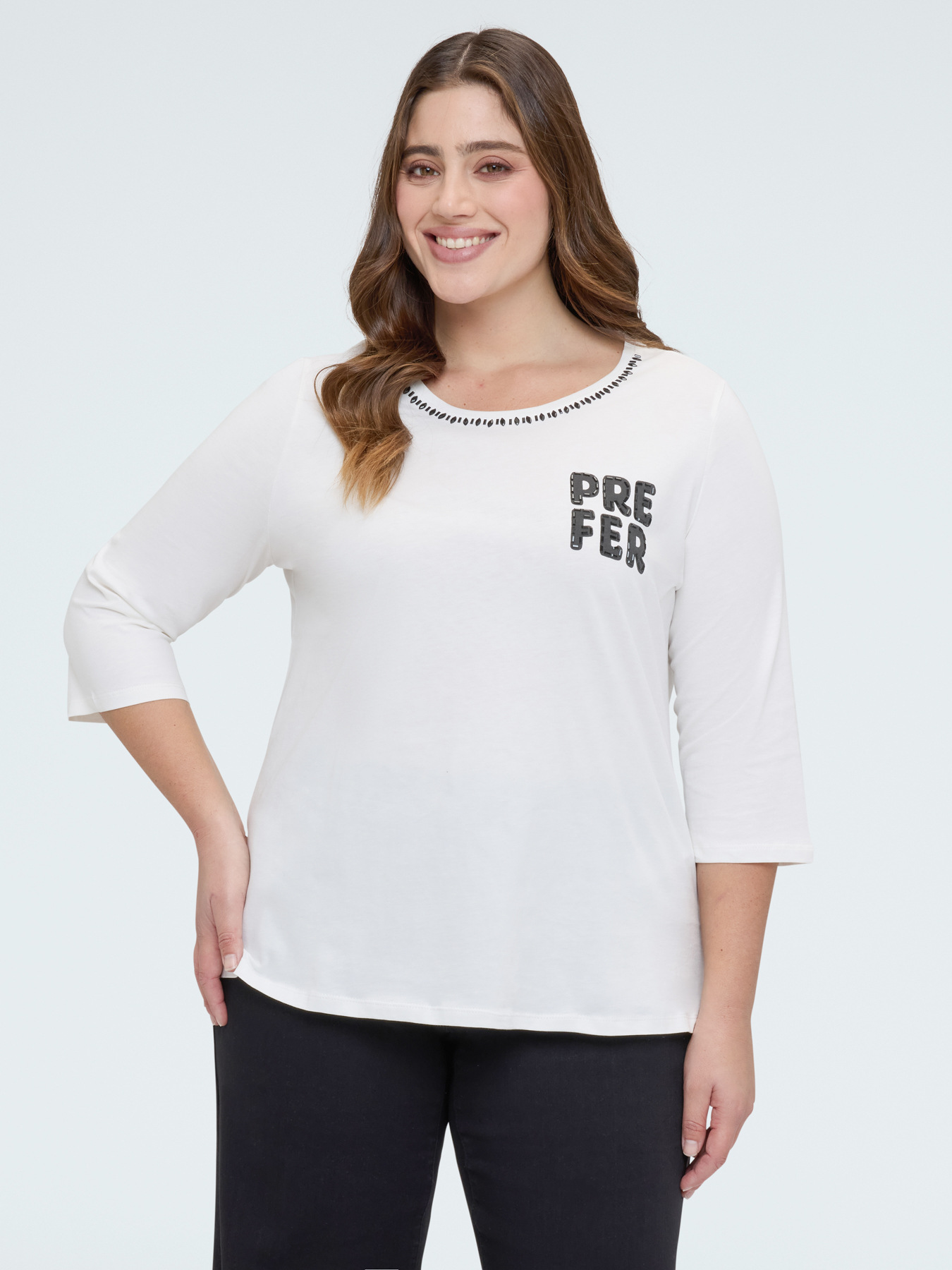 Cotton t-shirt with lettering image number 1