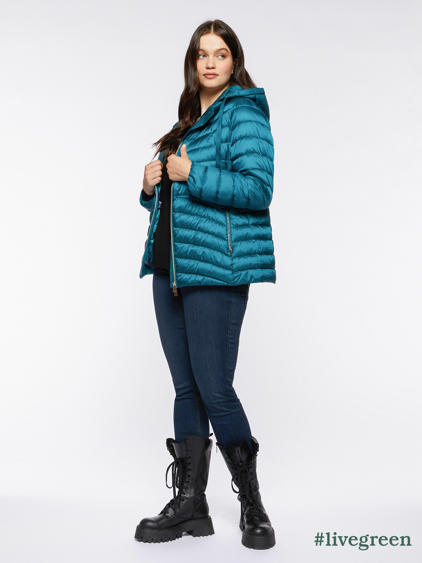 Piumino con cappuccio in Sorona&reg; Aura image number 0