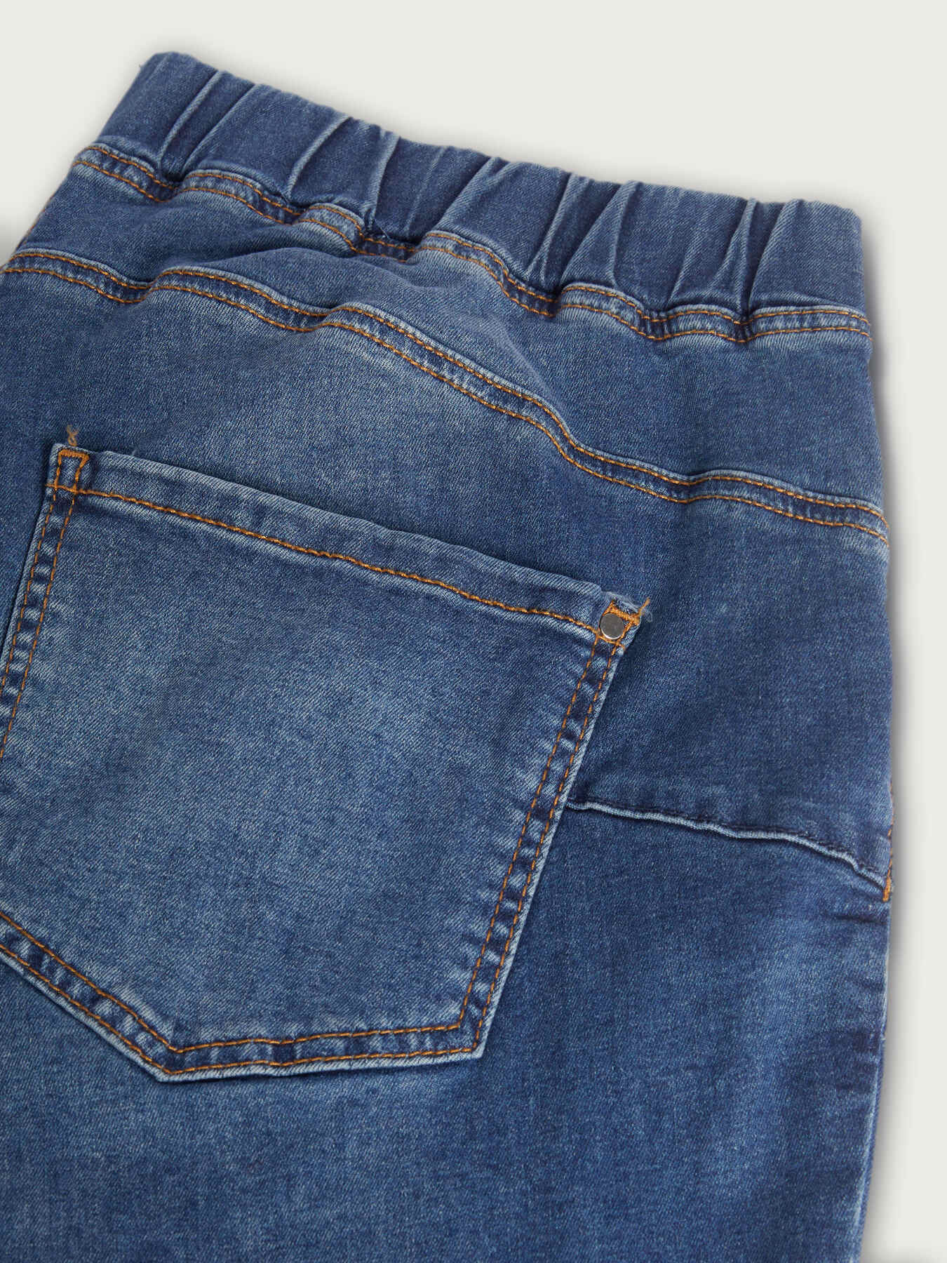 Smart Denim Collection cropped jeggings with embroidery image number 4