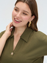 Dress with polo collar and jewel button image number 2