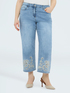 Cropped jeans with floral embroidery image number 0