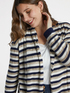 Gestreifter Maxi-Cardigan mit Mikro-Pailletten image number 3
