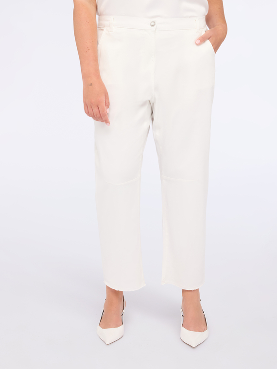 Pantaloni moon fit in misto cotone