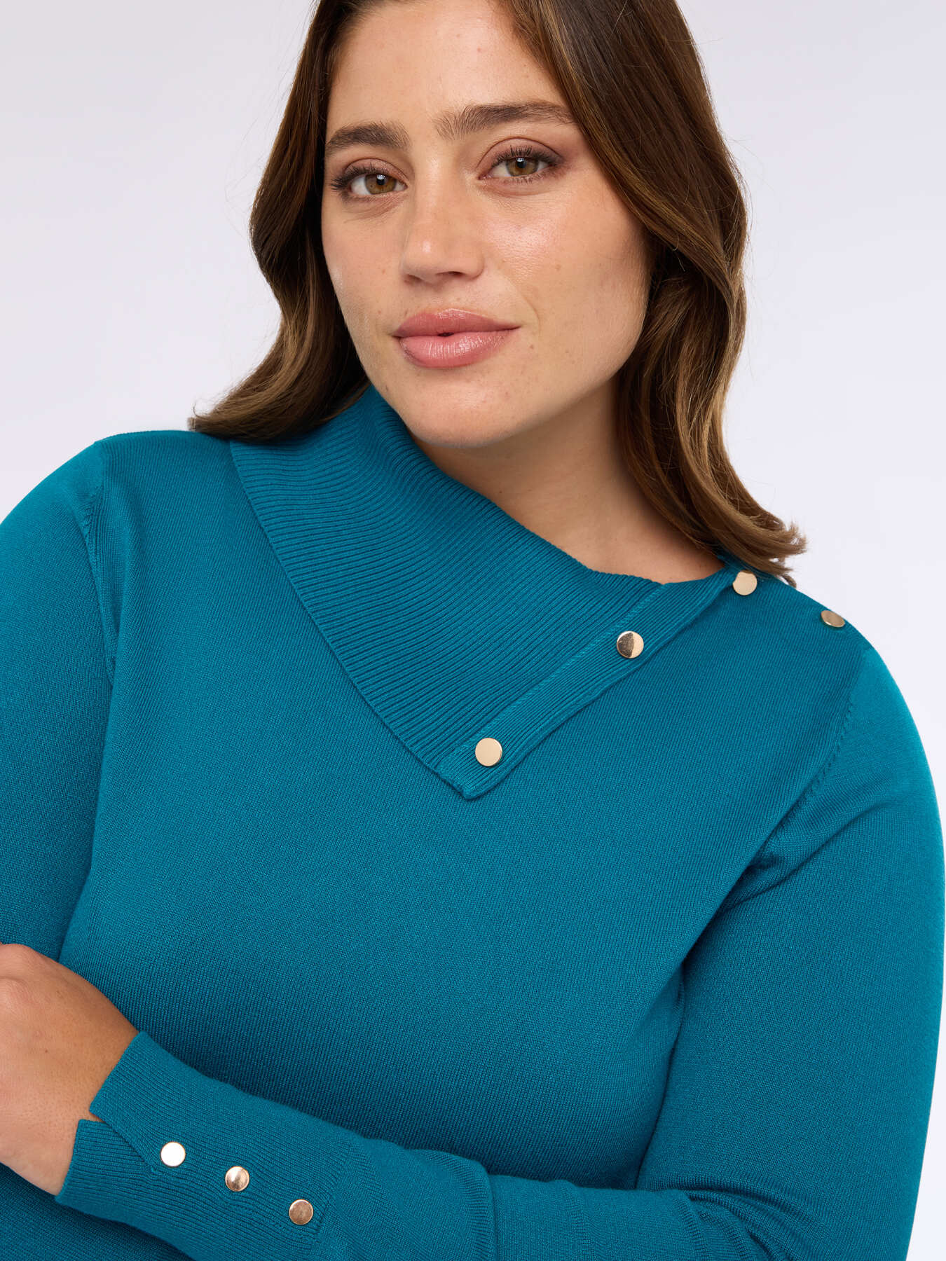 Long sweater with asymmetrical neckline image number 3