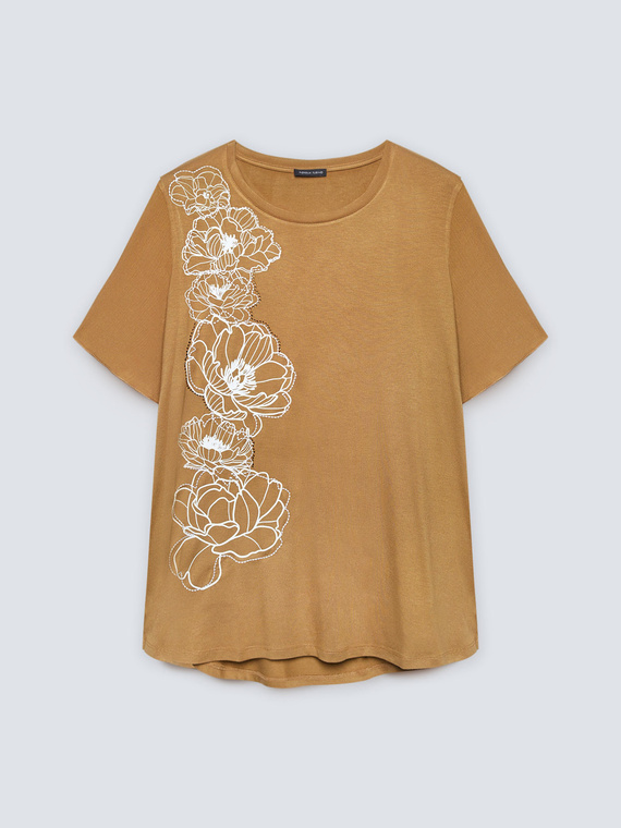 Camiseta con estampado de flores