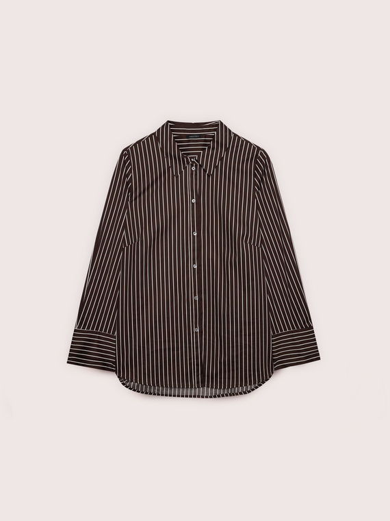 Chemise &agrave; rayures en coton stretch