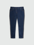 Dark blue washed jeggings with gold profiles image number 4