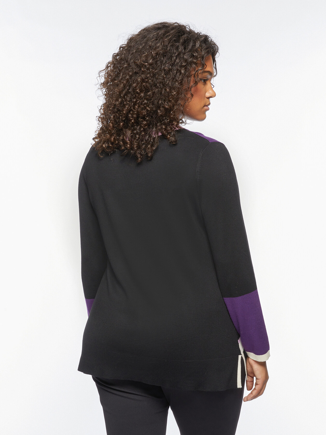 Pull color block avec col en V image number 1