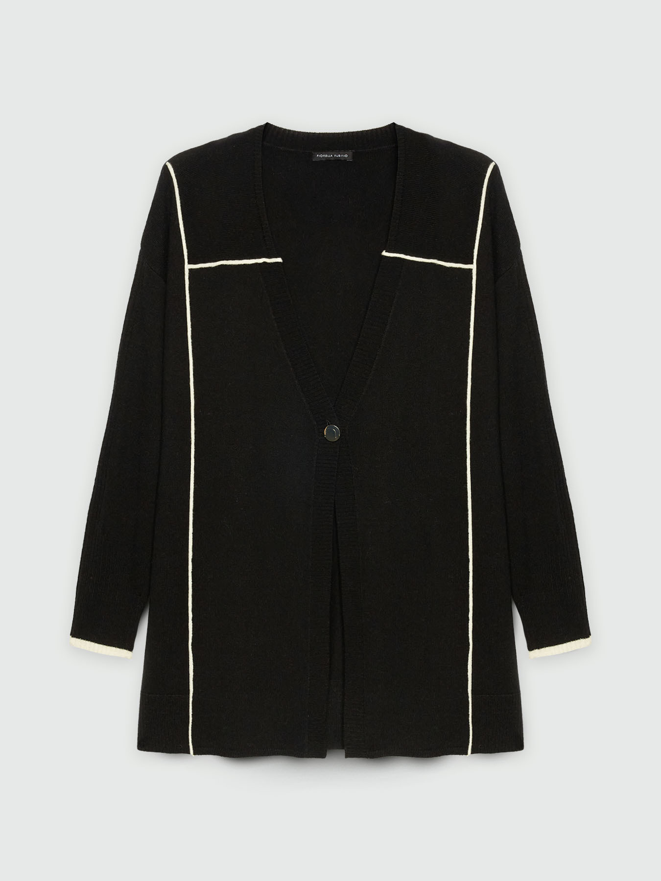 Cardigan avec bords contrastants image number 4