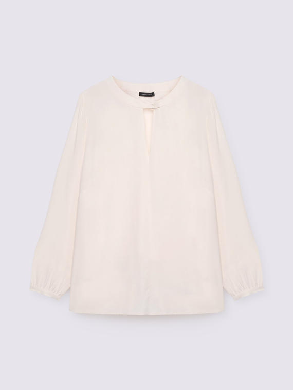 Blusa in mussola di viscosa con scollo a goccia
