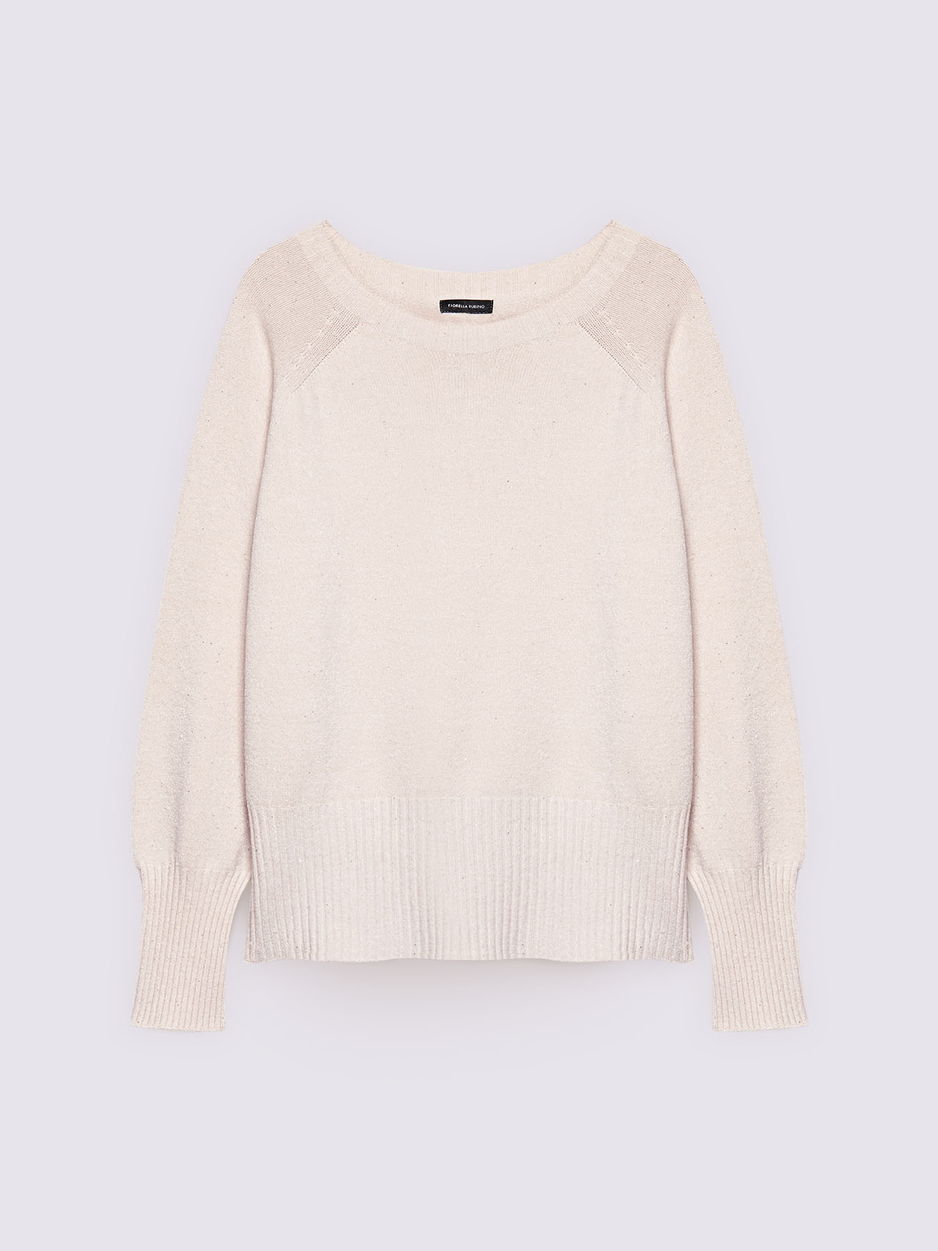 Boat neck sweater with micro sequins image number 4