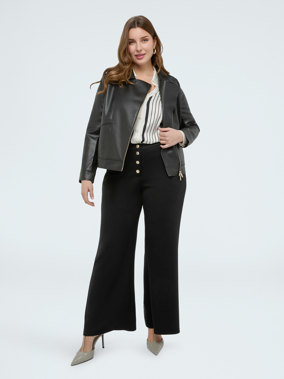 Wide Leg Hose aus Scuba-Stoff