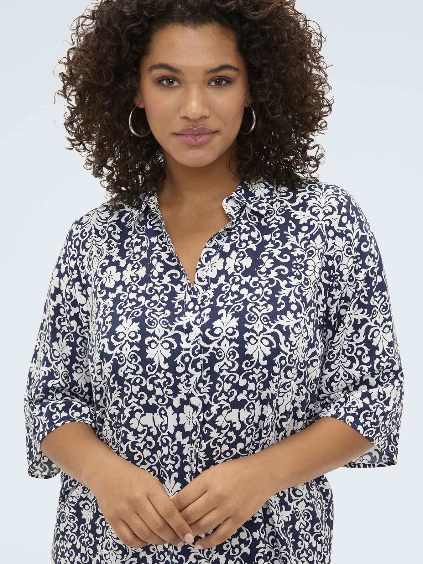 Viscose shirtdress with print image number 5