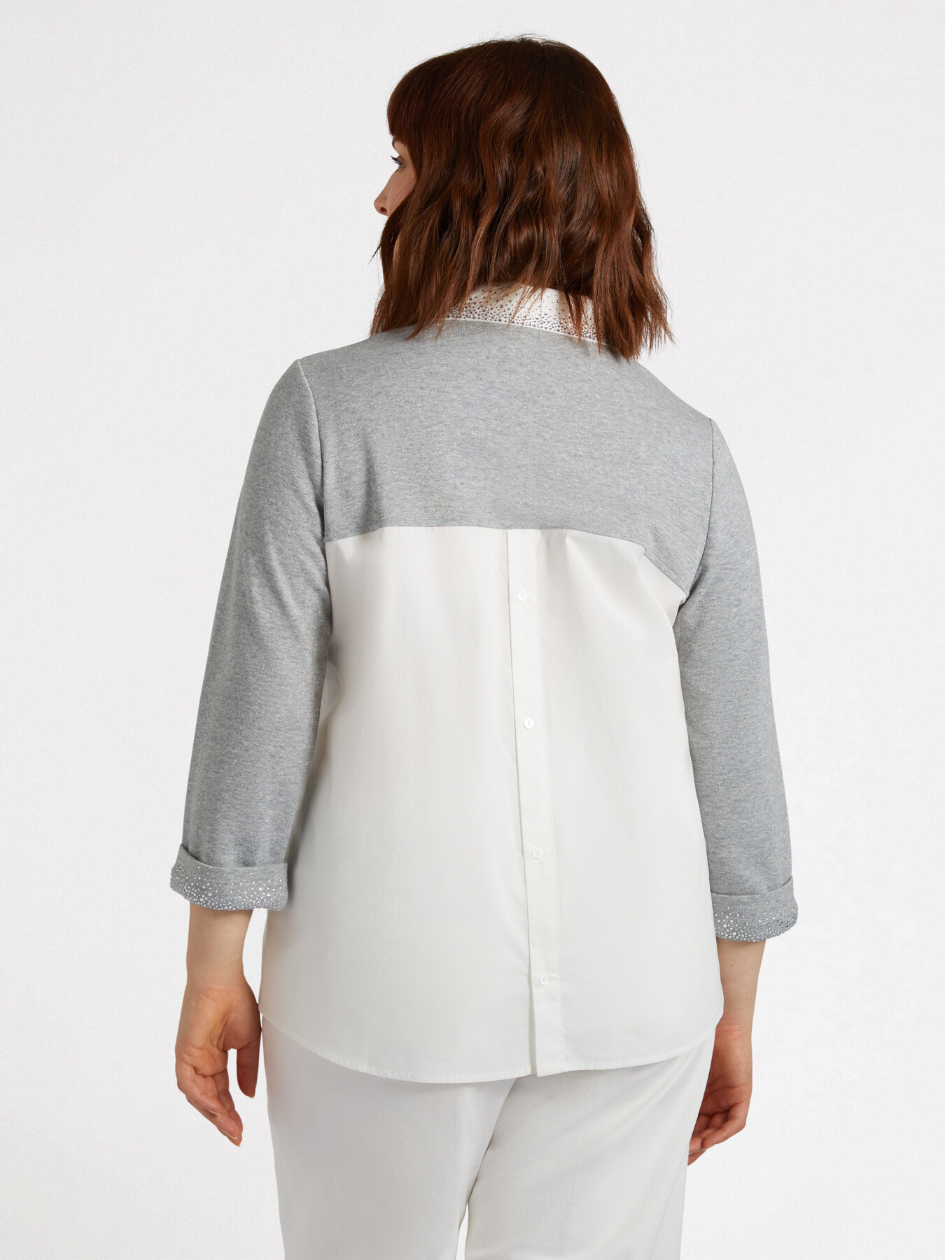 Sweatshirt mit Hemdkragen image number 1