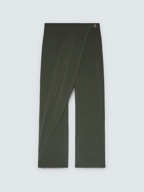 Jersey trousers with wrap closure