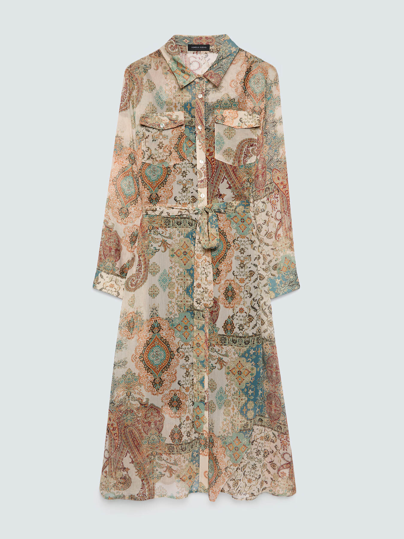 Vestito chemisier stampa paisley image number 4