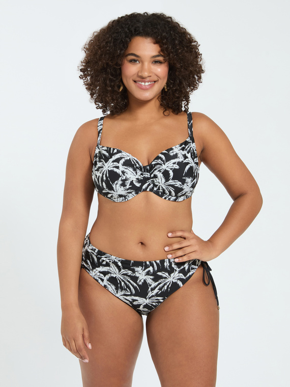 Bikini mit tropischem Print und Schn&uuml;ren