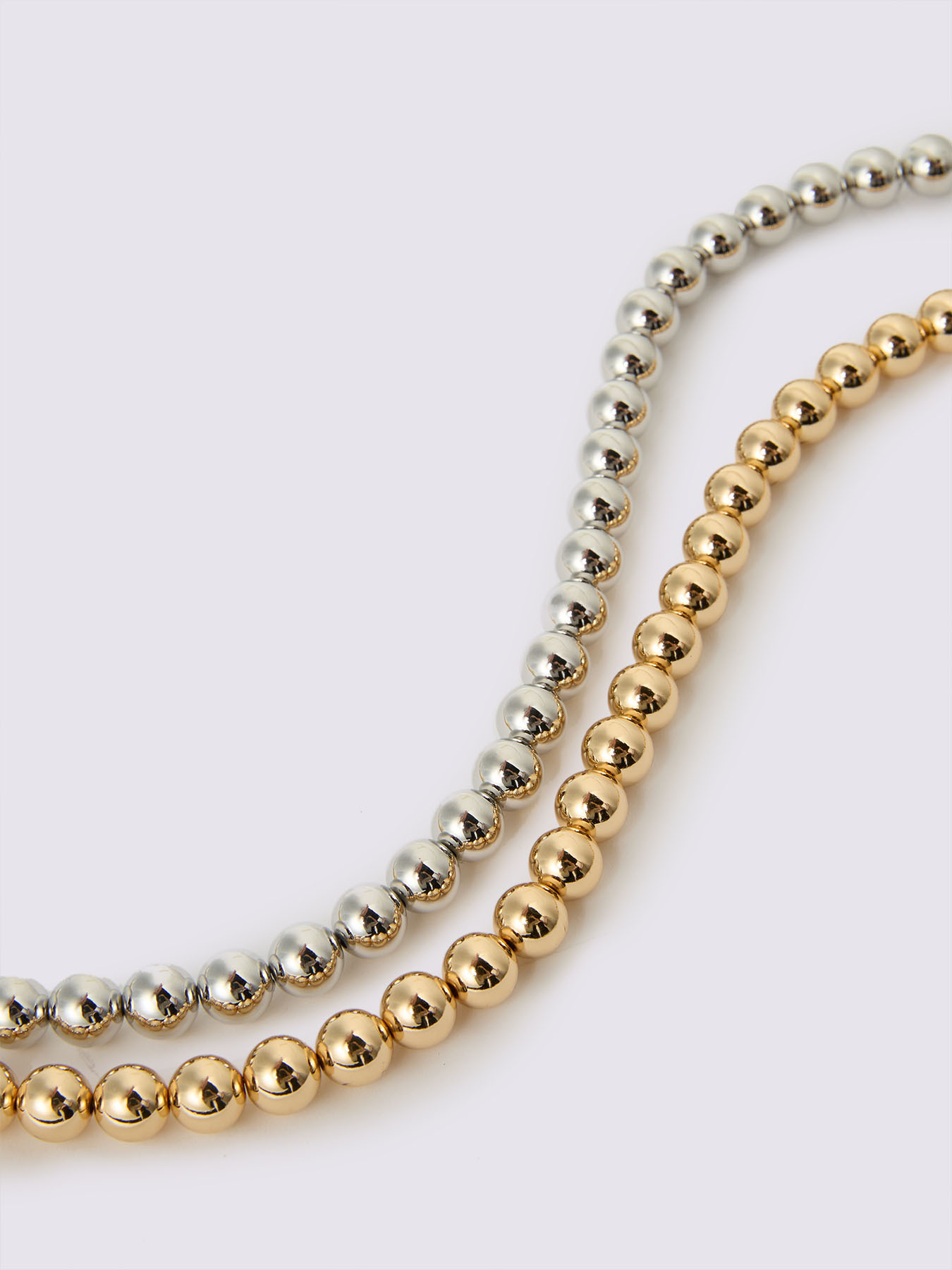 Collar de perlas bicolor oro y plata image number 2