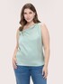 Blusa in raso stretch con drappeggio asimmetrico image number 2
