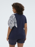 Bi-material t-shirt with printed sleeve image number 1
