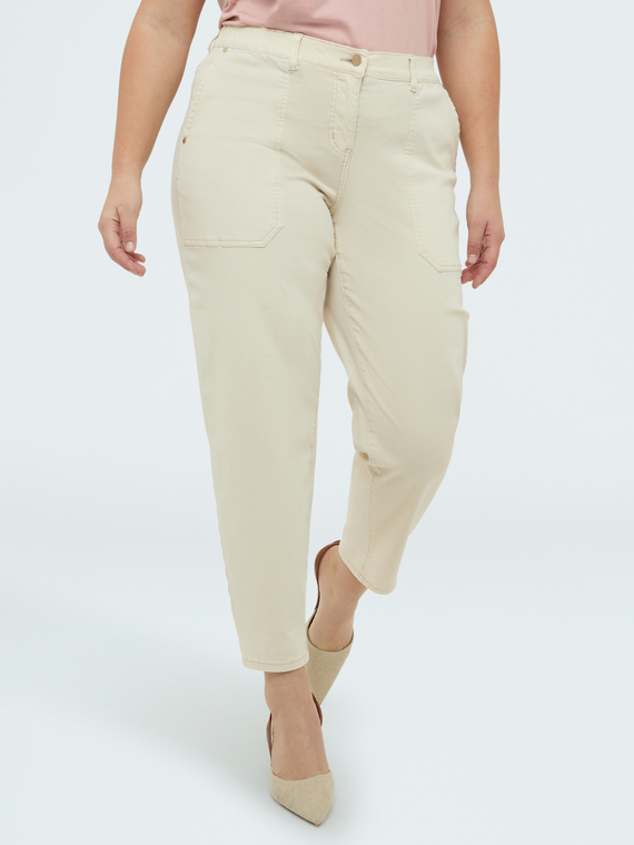 Carrot Fit Cotton Trousers
