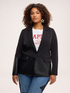 Blazer with coated fabric inserts image number 0