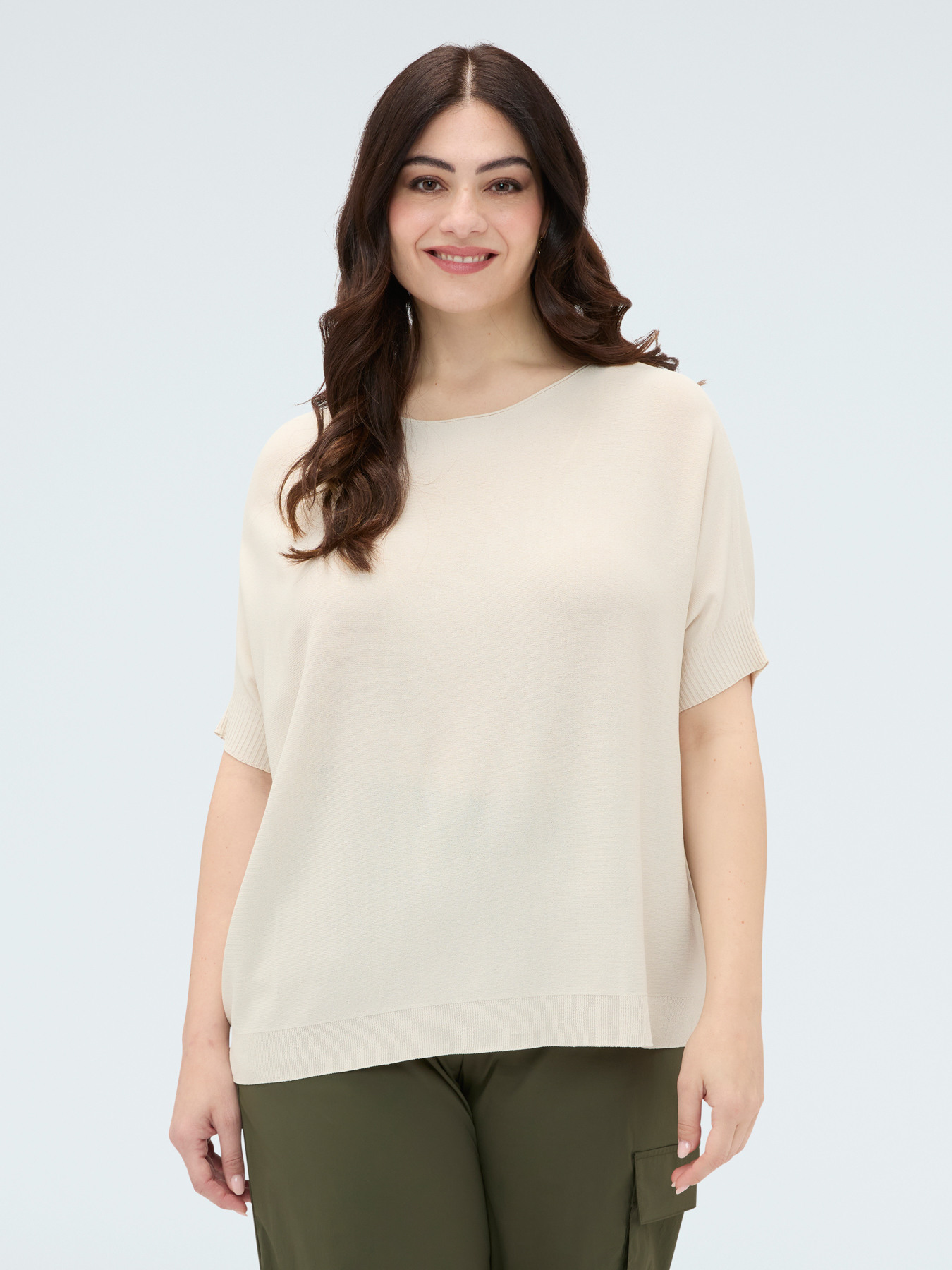 Viscose blend sweater with boat neckline image number 0