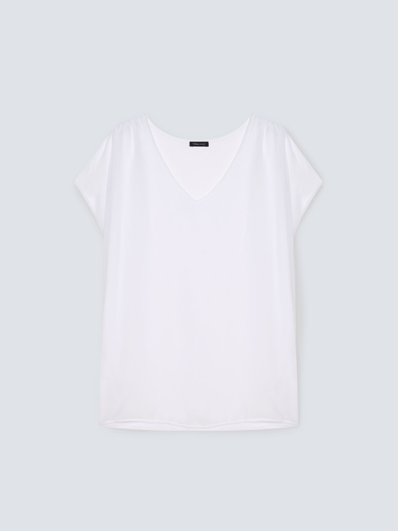 T-shirt in two fabrics with gathers image number 4