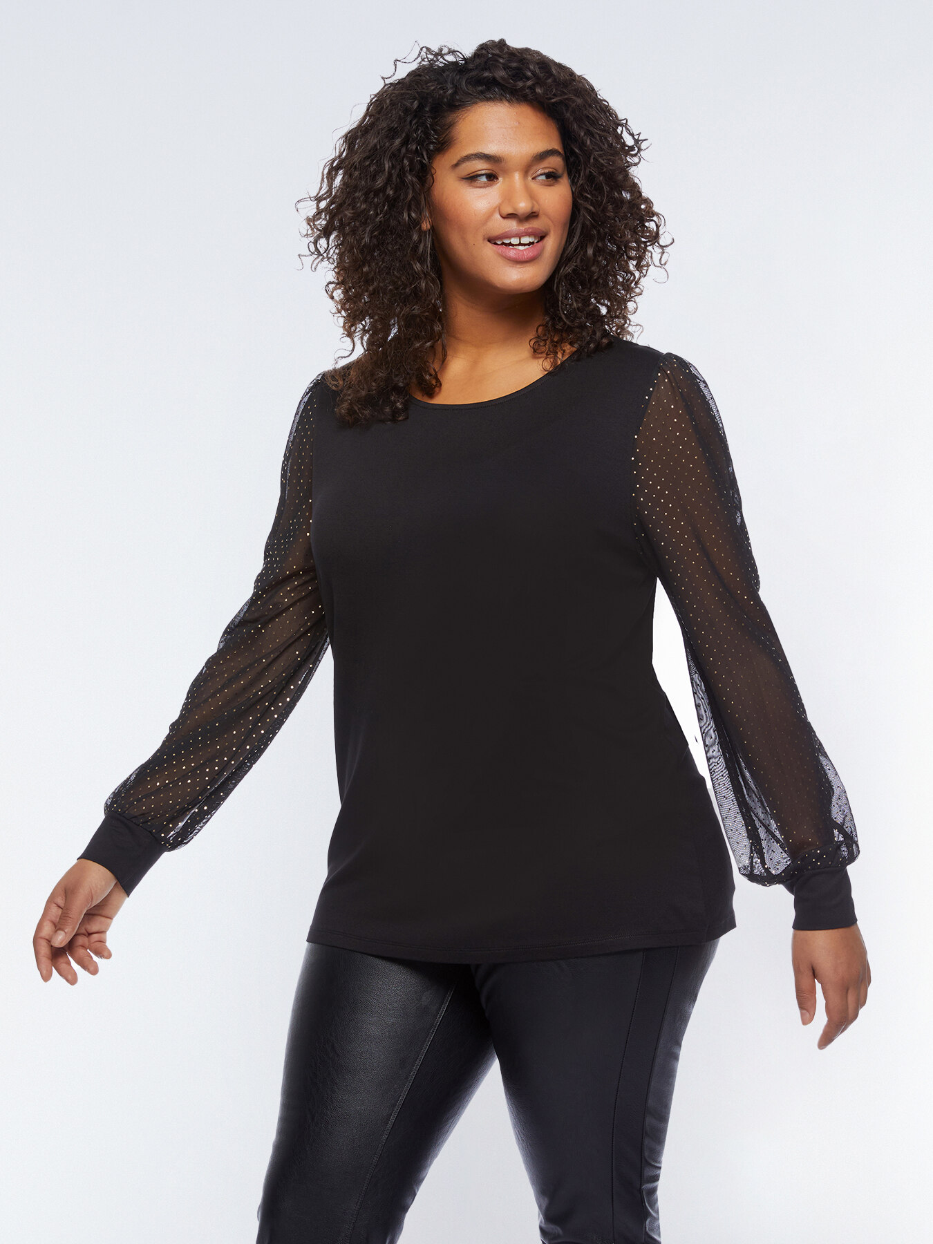 Camiseta con mangas glitter image number 0