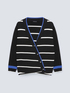 Striped cardigan with diagonal closing image number 4