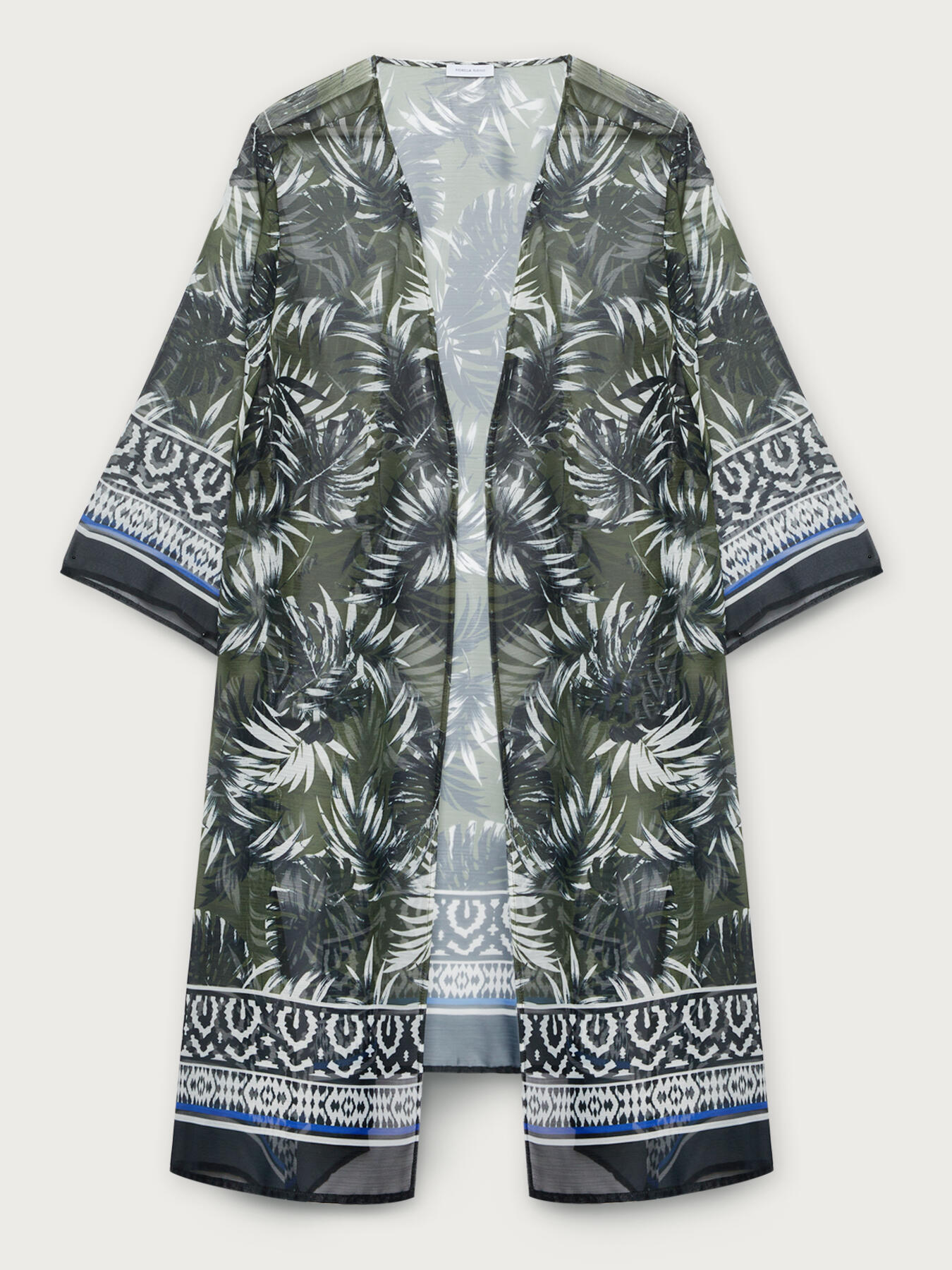 Printed open-front kaftan image number 3