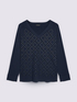 Maglia scollo a V con dettaglio rombi e punti luce image number 4