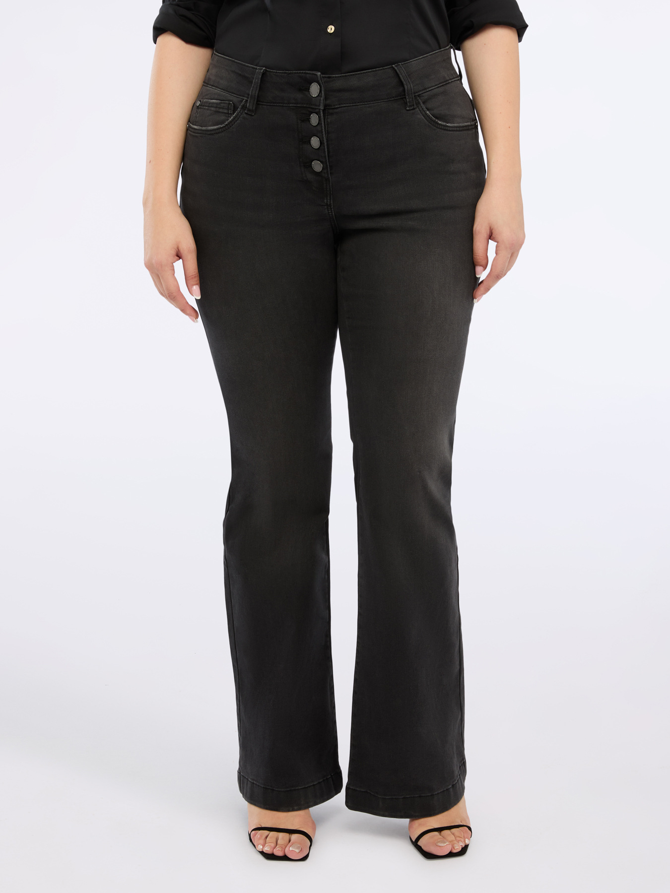 Jeans flare lavaggio dark grey image number 3