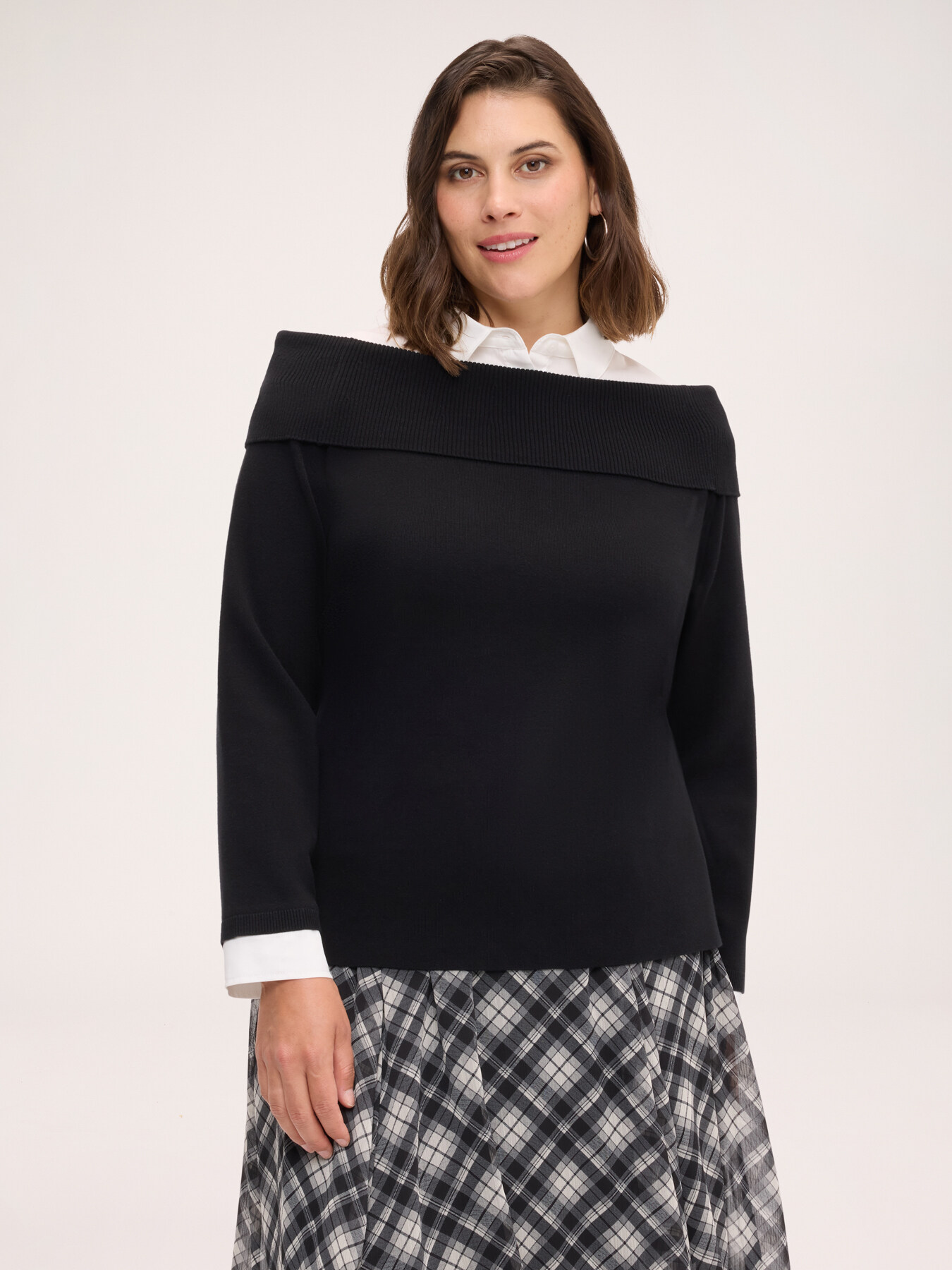 Pull avec insert effet chemise image number 2