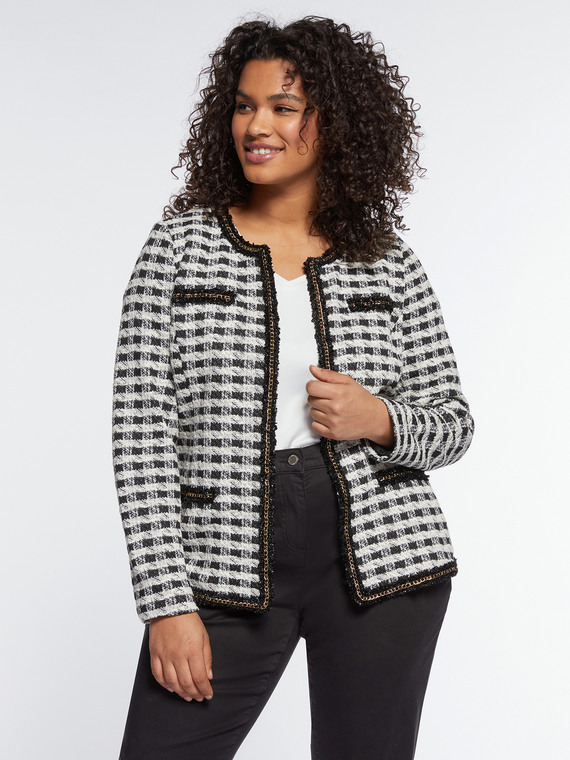 Patterned jacket with passementerie