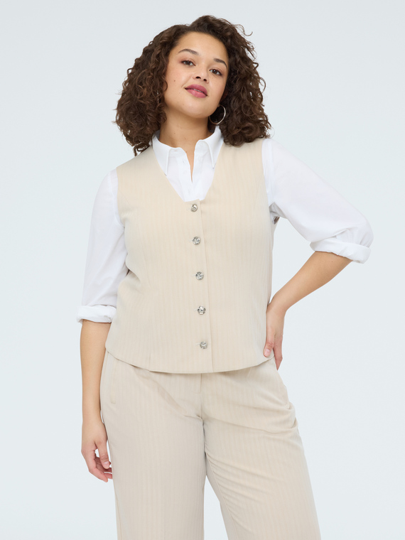 Gilet con bottoni gioiello